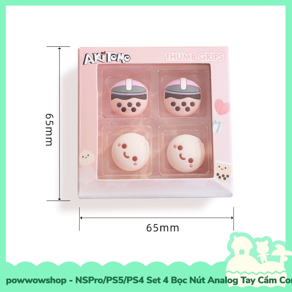 NSPro/PS4/PS5 Set 4 Bọc Nút Cần Xoay Analog Cho Tay Cầm Controller Mẫu Bánh Bao & Trà Sữa Milk Tea