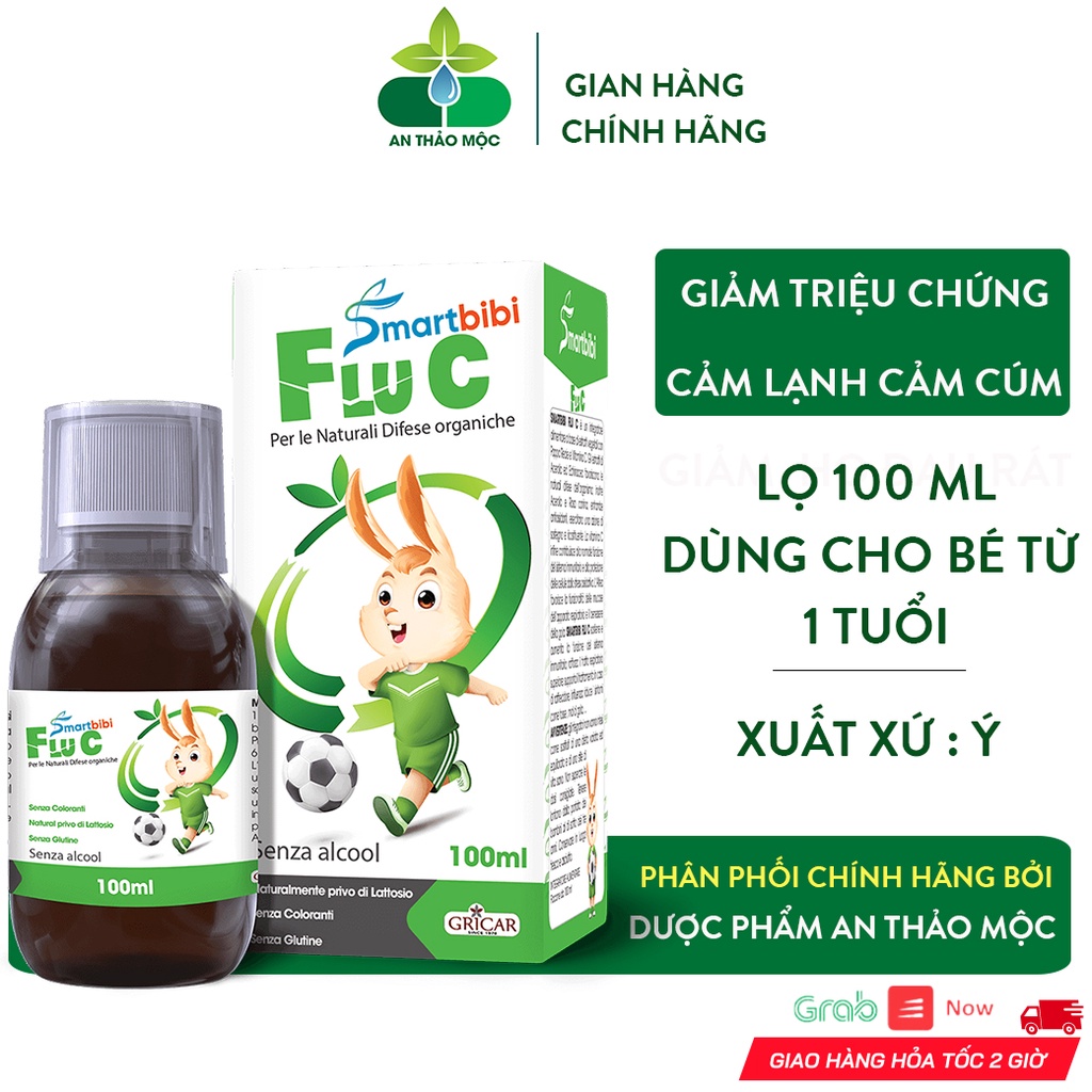 Siro Tăng Đề Kháng Đường Hô Hấp Trên Smartbibi Flu C Giảm Cơn Ho Do Cảm Cúm Giảm Đau Họng Hắt Hơi Cho Trẻ