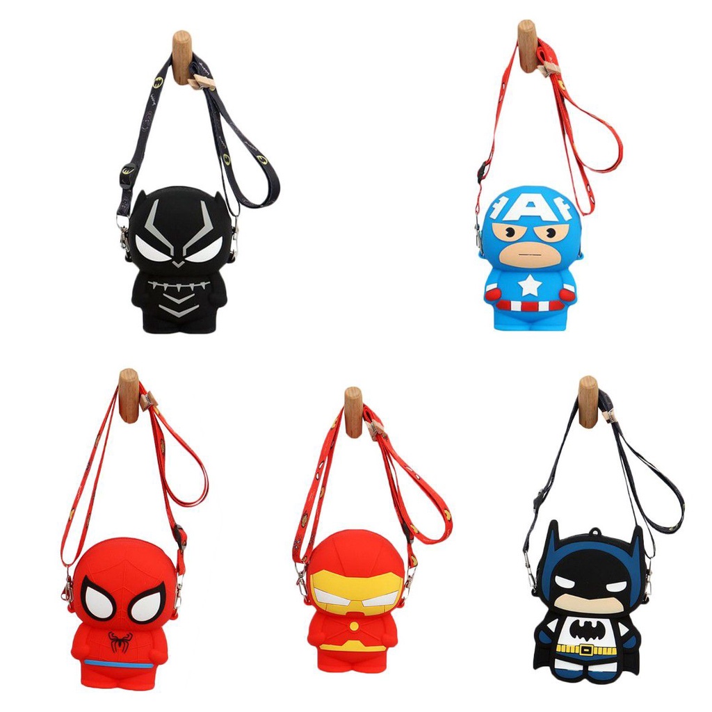 Túi Đeo Chéo Vai Bằng Silicone Hình Siêu Anh Hùng Cho Bé Trai Gái