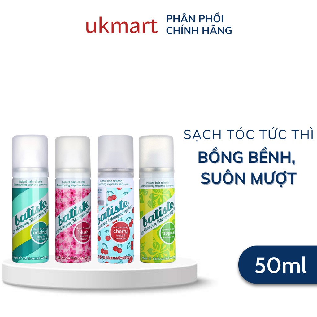 Dầu gội đầu khô Batiste Dry Shampoo 50ml