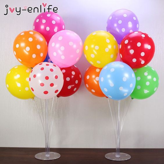 Set 10 quả bóng bay chấm bi trộn màu