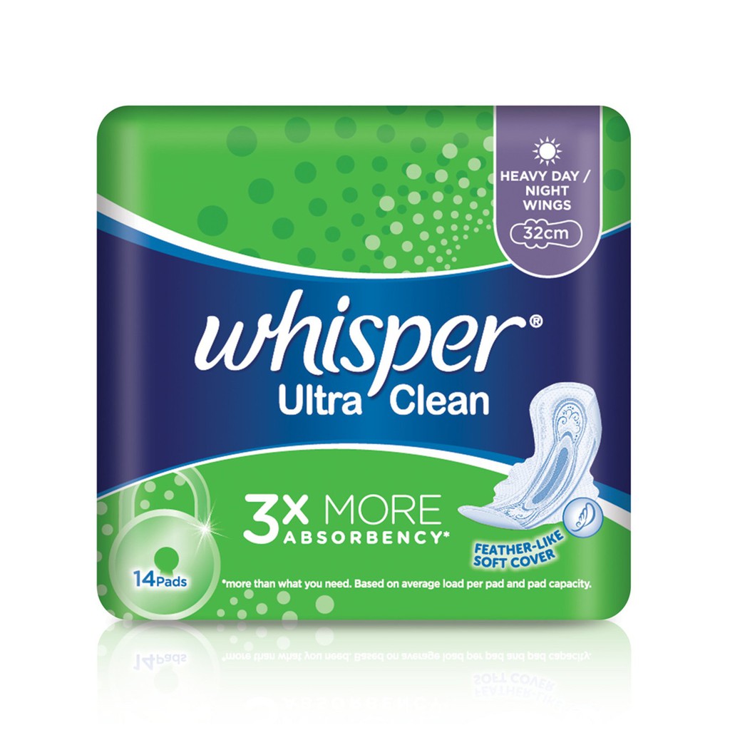 Băng vệ sinh Whisper đêm có cánh - GÓI 14 miếng