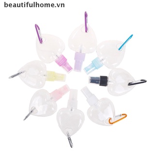 Bình xịt rỗng bằng nhựa trái tim 50ml kèm móc tiện lợi