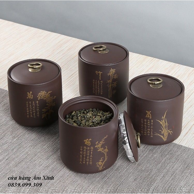 Hũ, Bình đựng trà bằng gốm (cỡ lớn, rất khít)