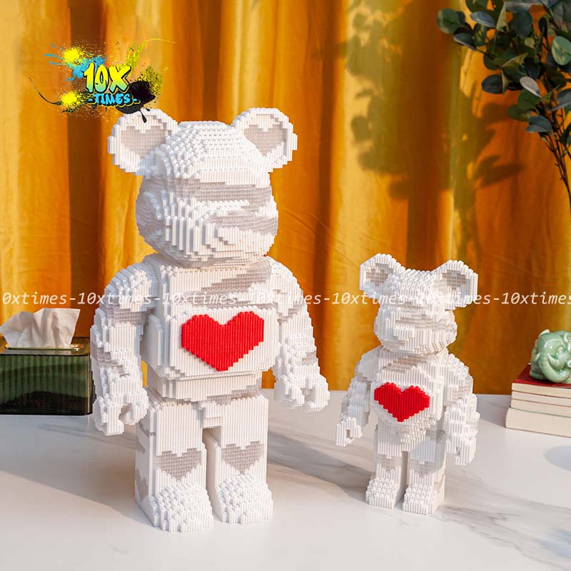 (55cm sẵn) mô hình lắp ráp gấu Bearbrick Jinx, Boom, Love, Monter, sưu tầm có đèn làm quà tặng, decor phòng