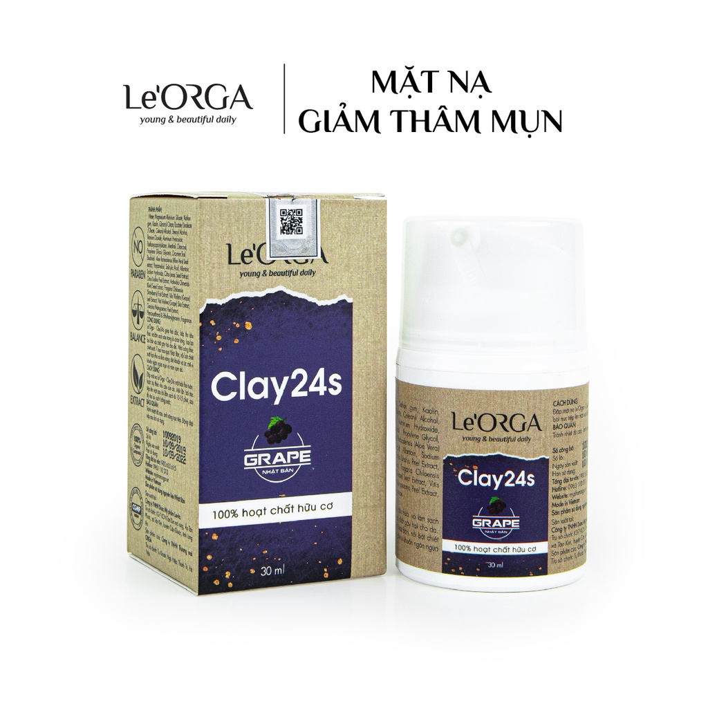 Mặt Nạ Đất Sét Le'Orga - Clay24s Làm Sạch Da Dưỡng Ẩm, Chống Lão Hóa 30ml