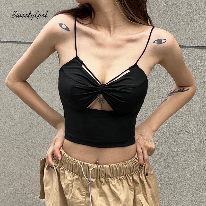 Áo Tank Top Cổ Chữ V Màu Sắc Trơn Thời Trang 2022 Quyến Rũ Cho Nữ