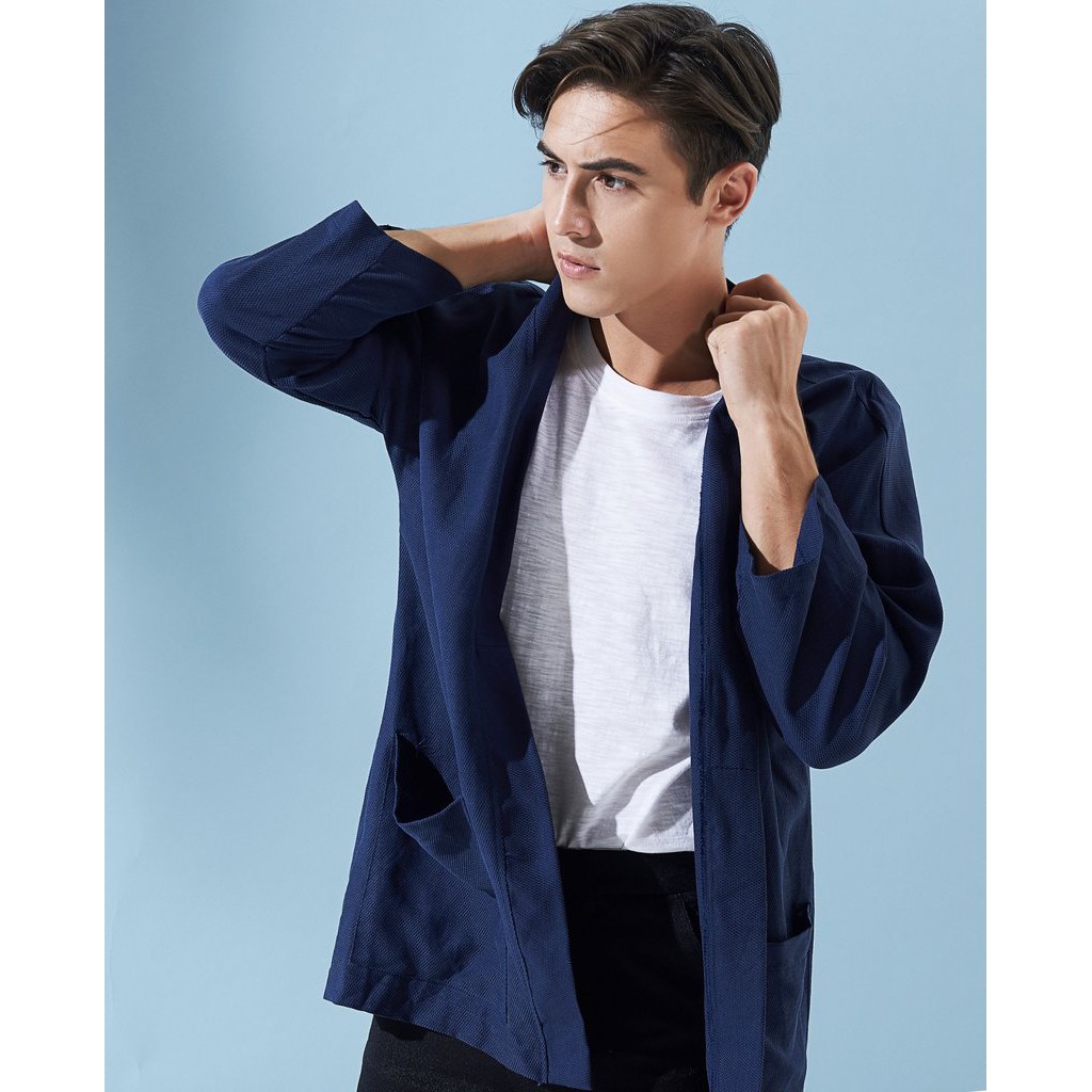 Áo Khoác Nam The Cosmo HIDEKI KIMONO Màu Xanh Navy TC1023050NA