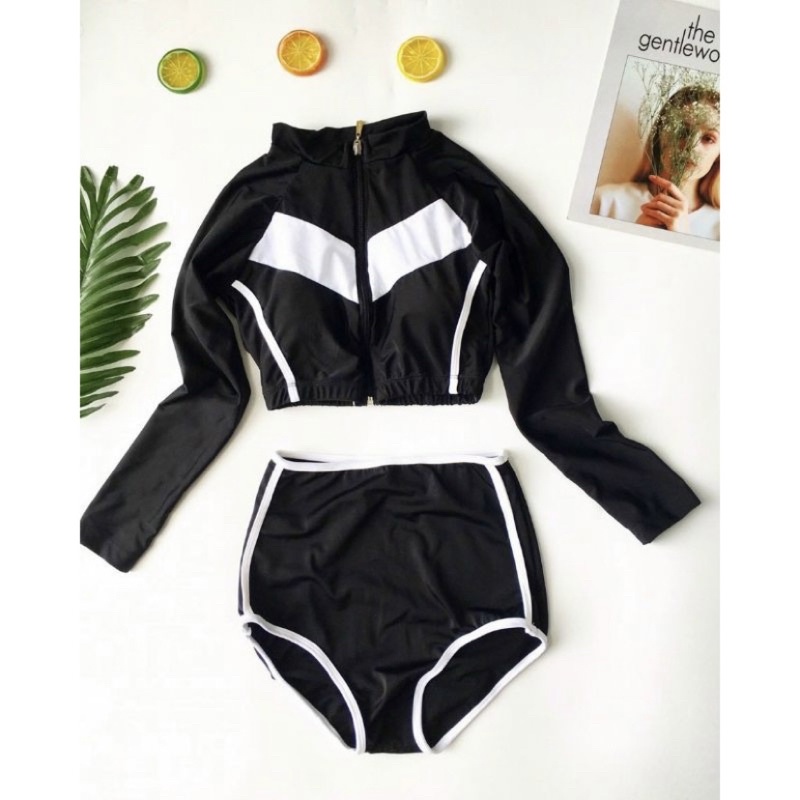 Đồ bơi đi biển quần đùi , dài tay năng động kín đáo