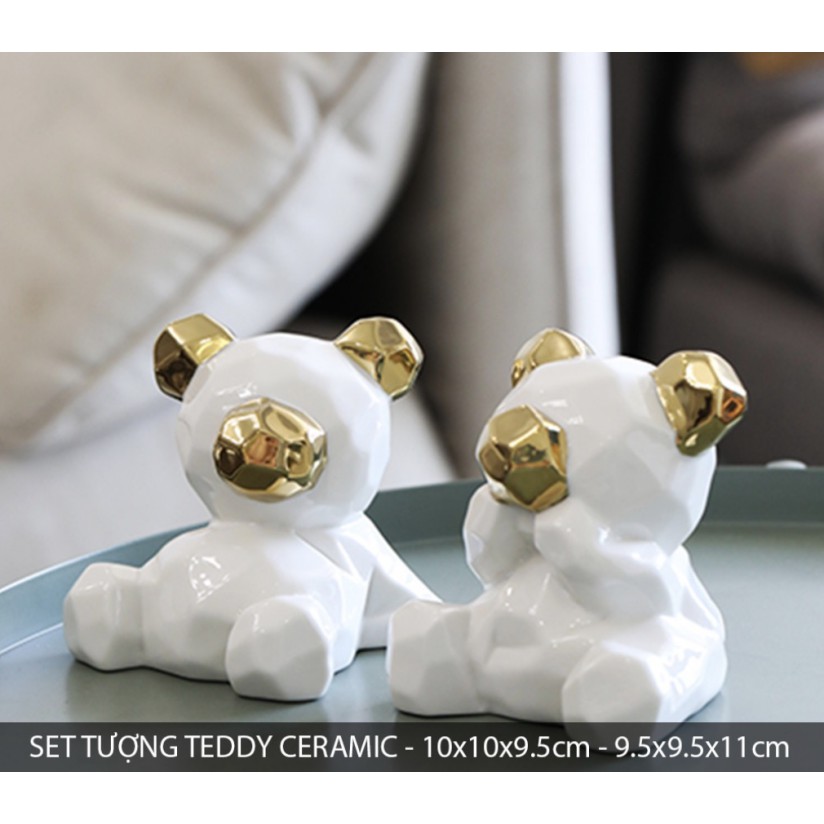 Tượng Gấu TEDDY Couple CERAMIC Bear Statue