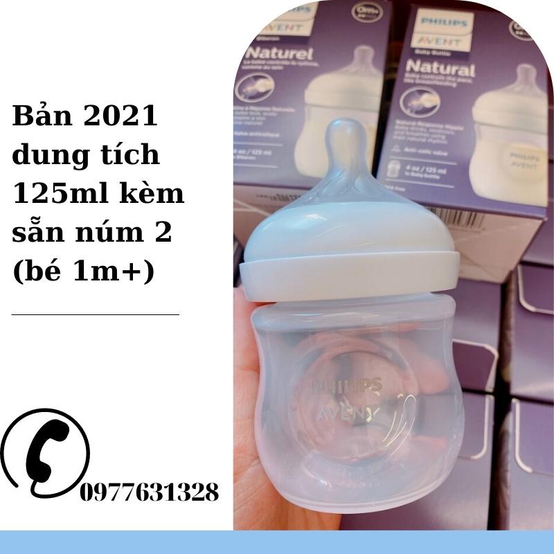 Bình sữa Avent Natural bản mới nhất 2021 dung tích 125ml-260ml-330ml