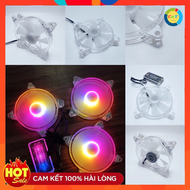 Quạt tản nhiệt máy tính, Fan Led VIP RGB đồng bộ Hub Quạt Coolmoon