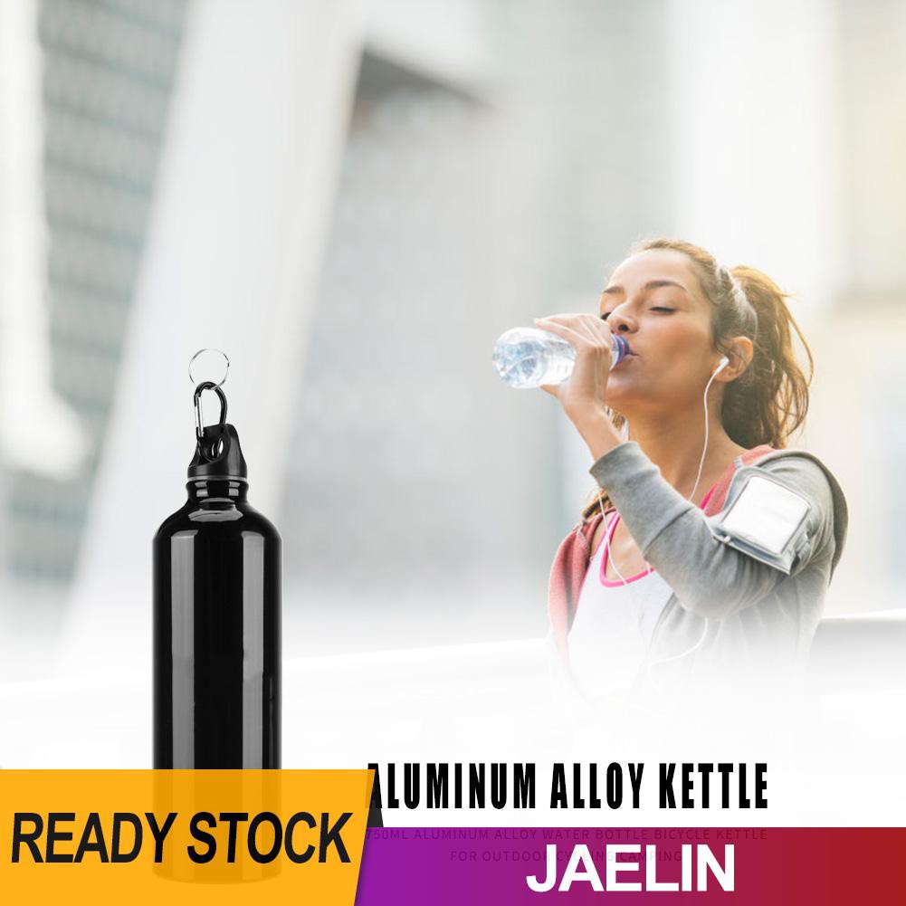 Bình Nước 500ml Bằng Hợp Kim Nhôm Màu Đen Tiện Dụng Mang Theo Cắm Trại / Đạp Xe