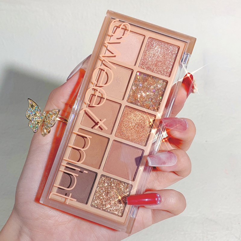 Bảng Phấn Mắt Sweet mint Mười Màu Sắc Hiệu Ứng Lì / Ánh Ngọc Trai Lấp Lánh Mỏng Nhẹ