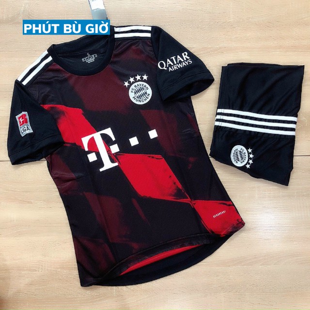 Áo Bóng Đá Thể Thao Đá Banh BAYERN Đỏ Đen Mẫu Mới Chất Polyester Hàng Thailand - Phút Bù Giờ Sport