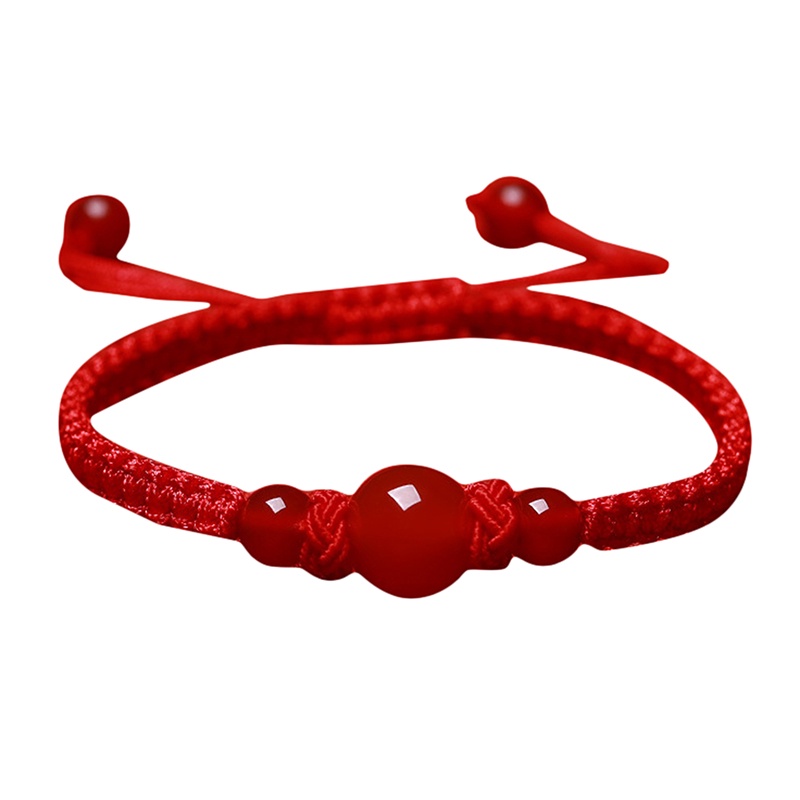 Vòng Tay Dây Cotton ĐíNh HạT Đỏ May MắN