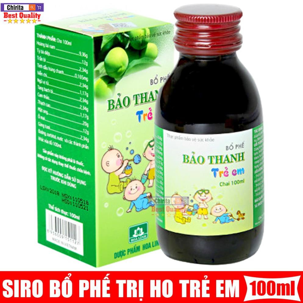 Siro Ho Bổ Phế BẢO THANH Trẻ Em 100Ml - Dùng Được Cho Cả Trẻ Sơ Sinh Đến 16 Tuổi