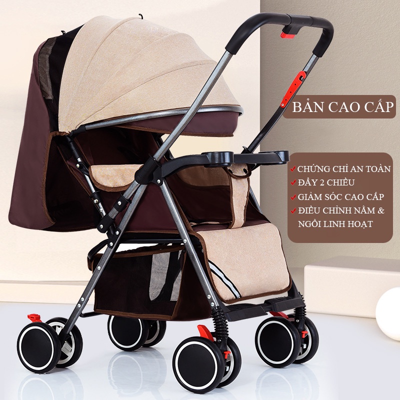 Xe nôi cho bé chính hãng LUXURY-Tính năng tiện dụng đầy đủ dành cho mẹ và bé-COMBO quà tặng siêu khủng-Bảo hành 24 tháng