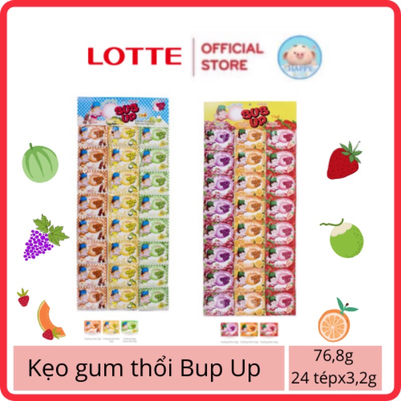 Kẹo gum thổi Lotte Bup Up hương trái cây hỗn hợp 76,8g