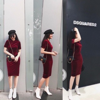 Đầm nhung ôm body