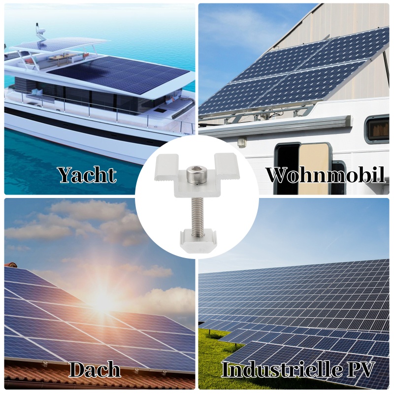 Bộ 12 Khung Kẹp Tấm Pin Năng Lượng Mặt Trời Tiện Dụng