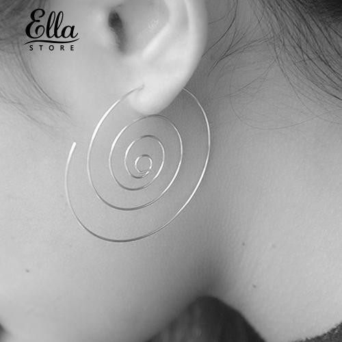 Ellastore lady RomanticGoldplated Earring Round Spiral Shape Earrings