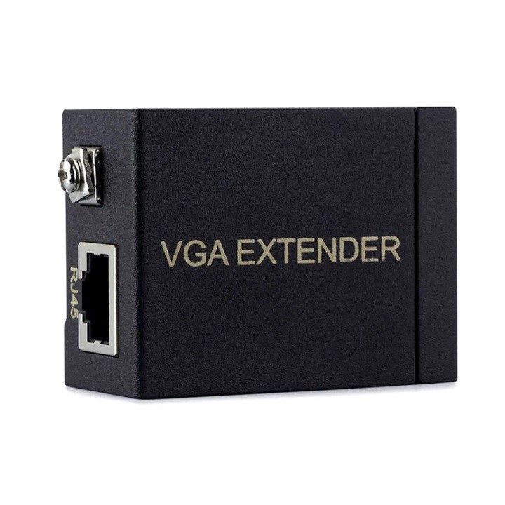 Bộ khuếch đại tín hiệu VGA 60m - VGA Extender 60m Repeater adapter - Nối dài cáp VGA qua đường dây mạng - VGA to Lan