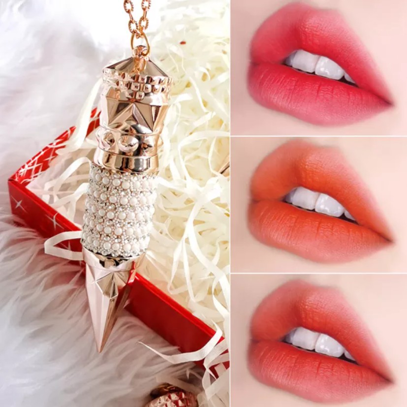 Son thỏi siêu lỳ AGAG son ba màu hồng dâu, đỏ cam, đỏ tươi sang trảnh lấp lánh