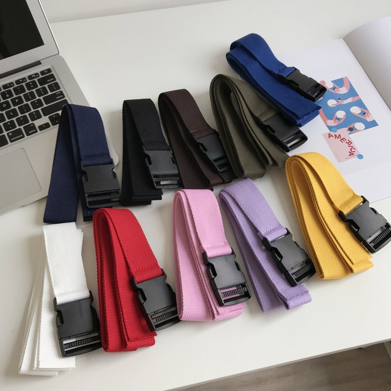 [Spot] Thắt Lưng Canvas 22520 Khóa Nhựa Nhiều Màu Sắc Có Thể Điều Chỉnh Cho Cặp Đôi