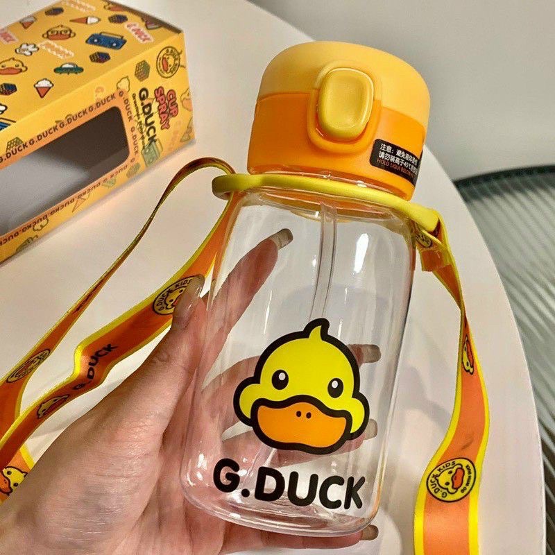 Bình Nước G.Duck Vịt Vàng Có Kèm Ống Hút Và Dây Đeo