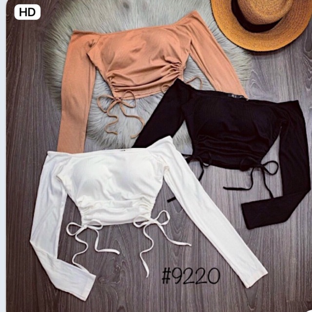 Áo croptop dây rút