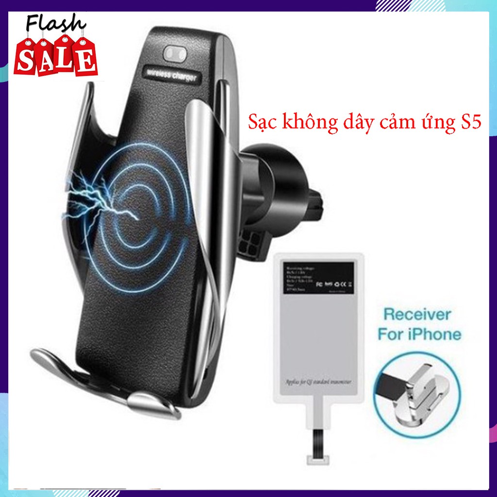 Đế Sạc Nhanh Điện Thoại Trên Ôtô, Sạc không dây cảm ứng S5 Pin Trâu Sạc Nhanh, Vô Cùng Tiện Lợi - MUA NGAY HÀNG CAO CẤP