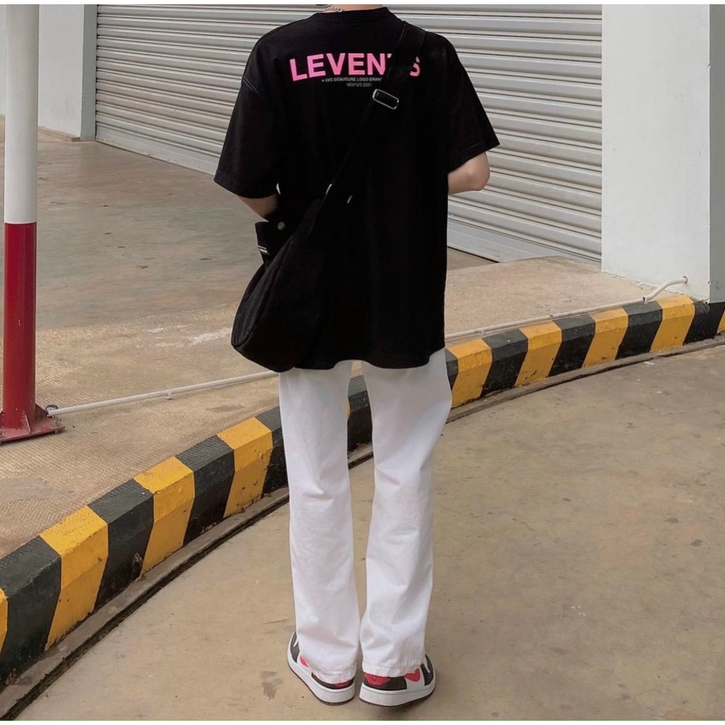 Áo Thun Local Brand Levents Đen Chữ Hồng Logo Thêu Unisex Nam Nữ Full Mạc