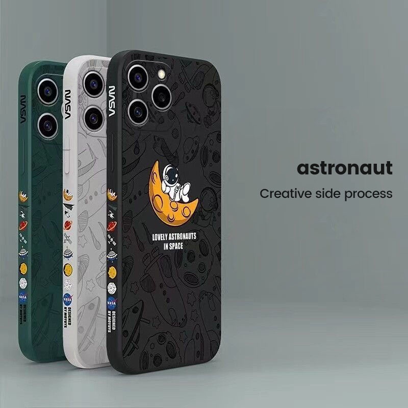 Ốp Điện Thoại Silicon Hình Phi Hành Gia Cho iphone 13 12 11 Pro Max XS XR 8plus iphone 12pro