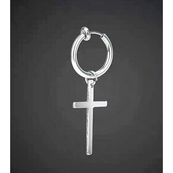 Cross Hoop Ear Cuff kẹp tai titan thánh giá không cần xỏ lỗ không gỉ không đen không dị ứng nam nữ Uniex BTS