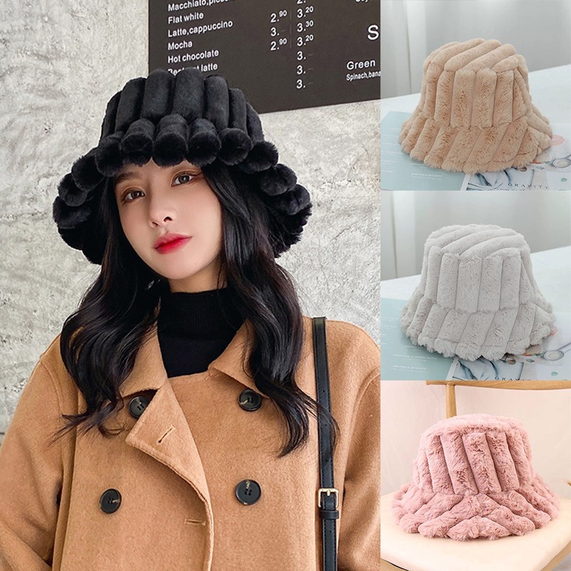 Mũ Tai Bèo Kẻ Sọc Dọc Màu Sắc Retro Hàn Quốc