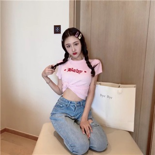 Áo len mỏng dáng croptop ulzzang