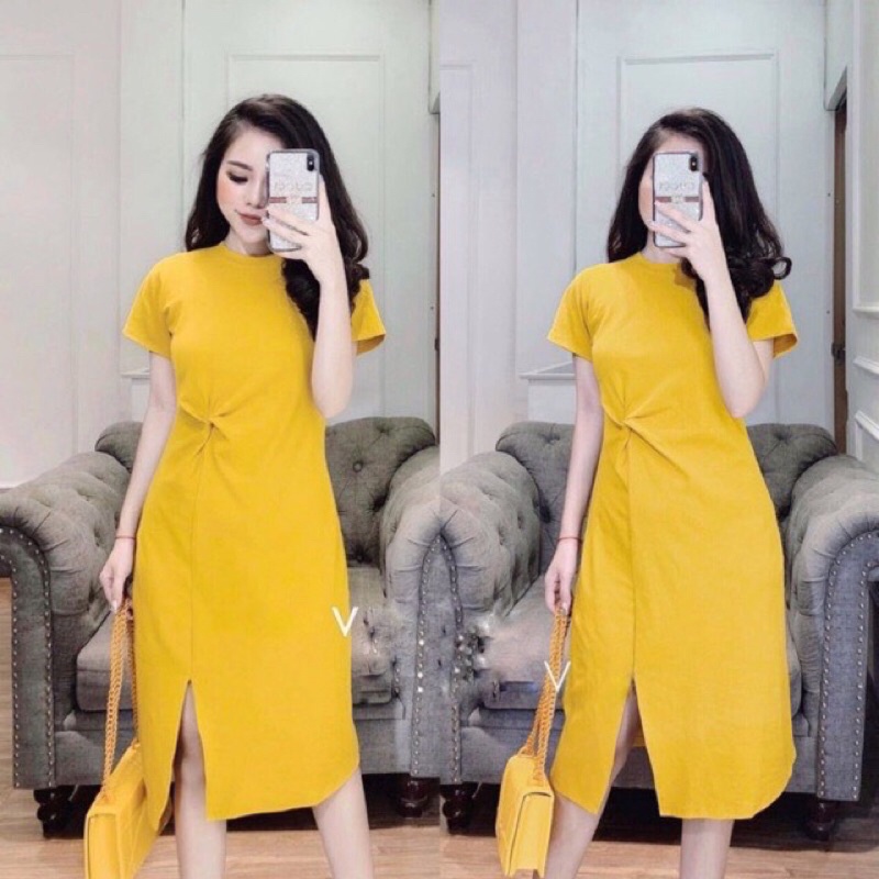 Đầm Suông xoắn eo . thiết kế trẻ trung xinh xắn | BigBuy360 - bigbuy360.vn