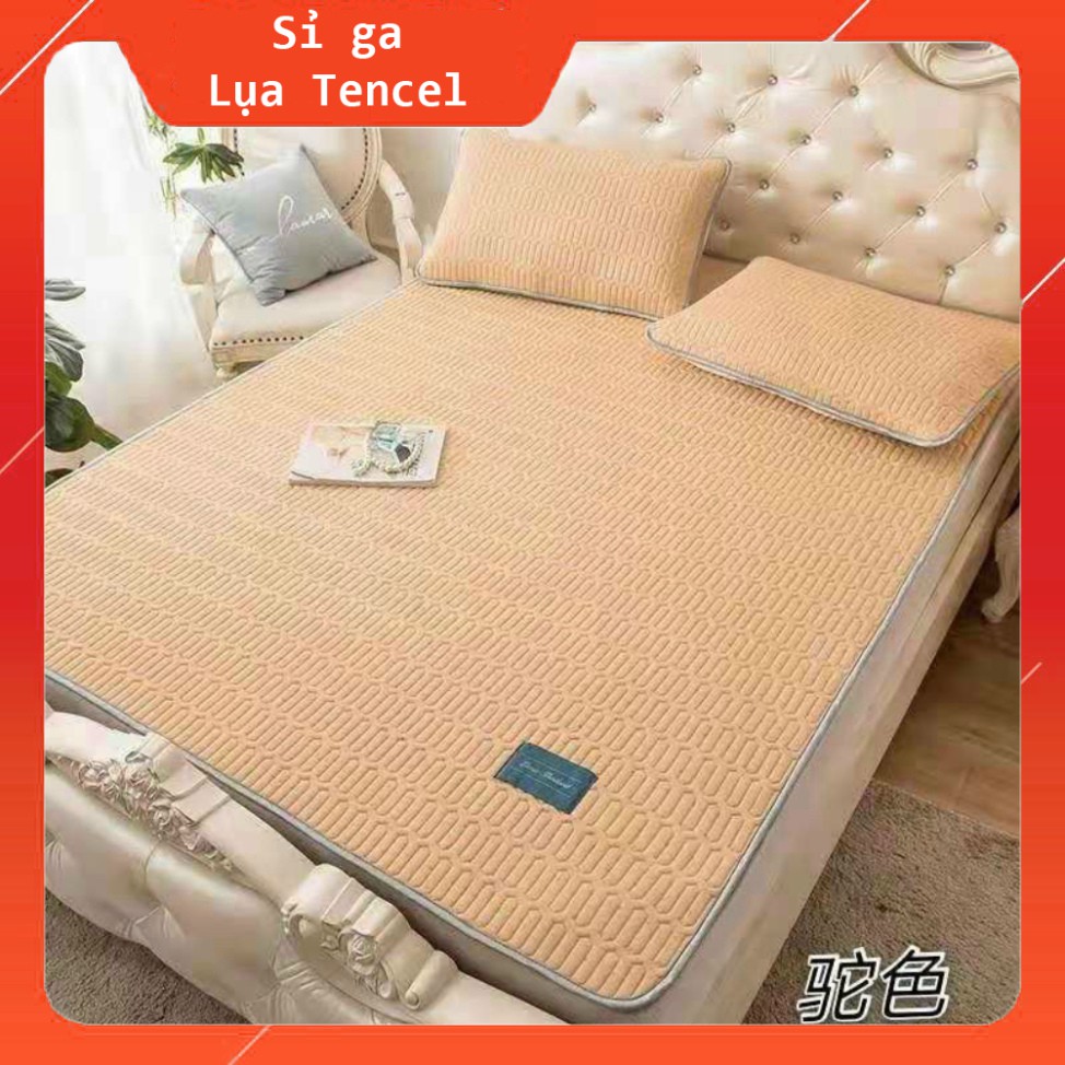Chiếu Điều Hoà Cao Su Non Tencel Phong Cách Lan Pham Bedding Hàng Loại 1 - Vàng Kem