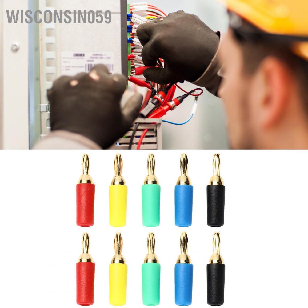 Wisconsin059 2.5mm Banana Plugs Brass Gold Plated Soldering Connector Assortment for Speaker Wire