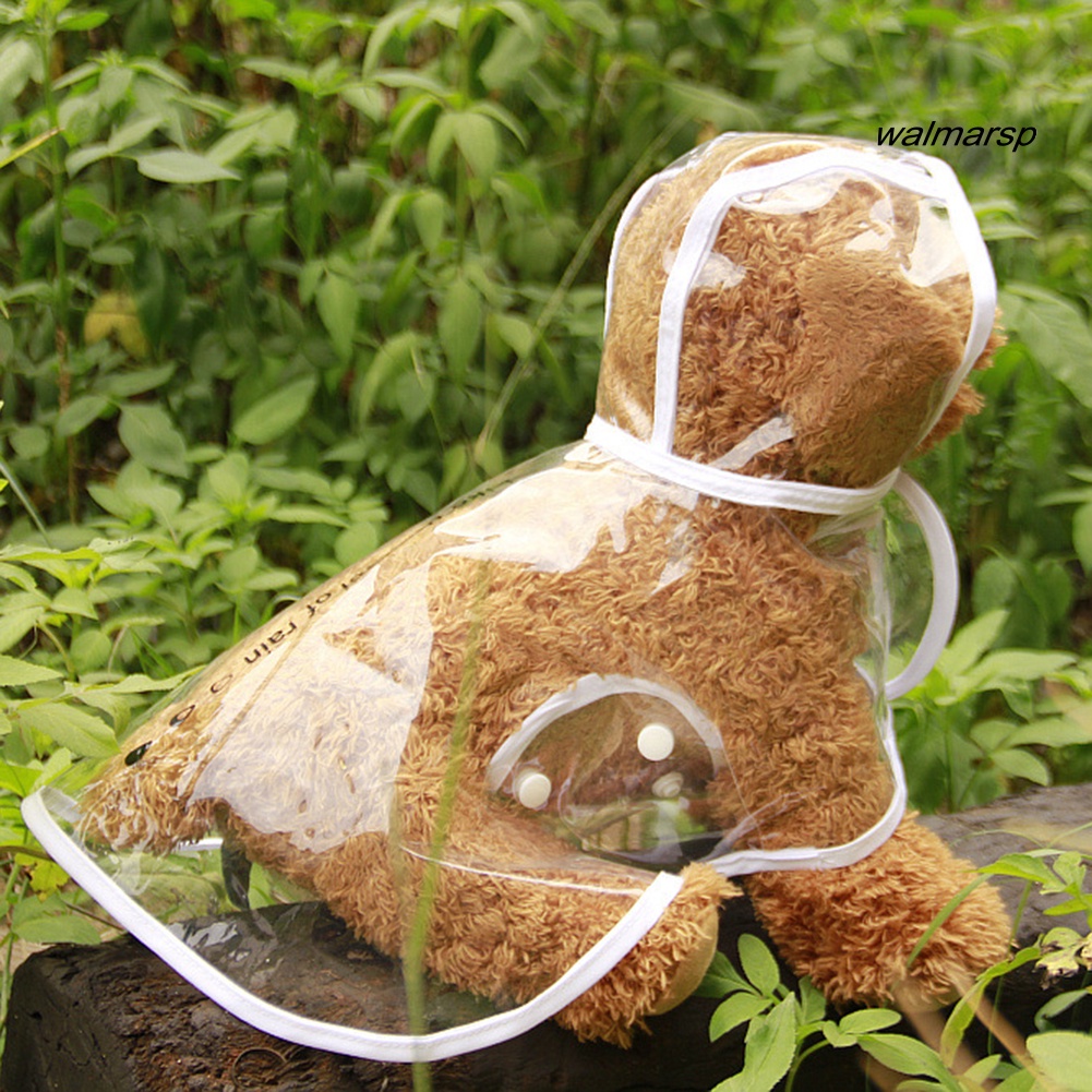 Áo mưa trong suốt có nõn và nút cài tiện dụng cho thú cưng