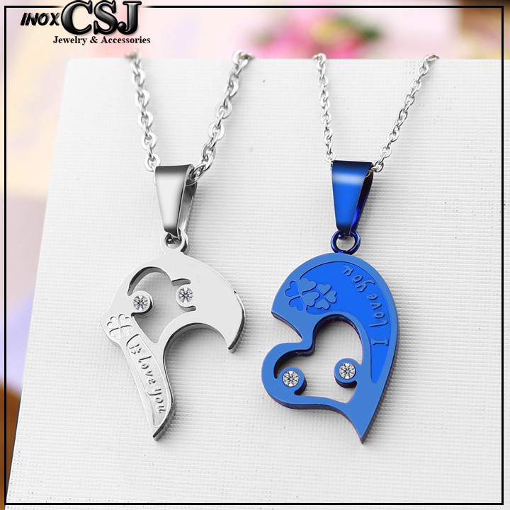 VÒNG CỔ , DÂY CHUYỀN CẶP INOX TRÁI TIM MC166 - siêu đẹp, chuẩn thời trang