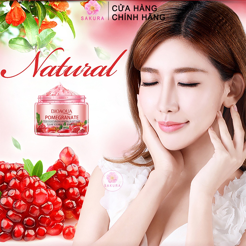 Hộp mặt nạ ngủ BIOAQUA Mask dưỡng ẩm mịn da chiết xuất hoa quả chống lão hoá nội địa trung SAKURA 120g