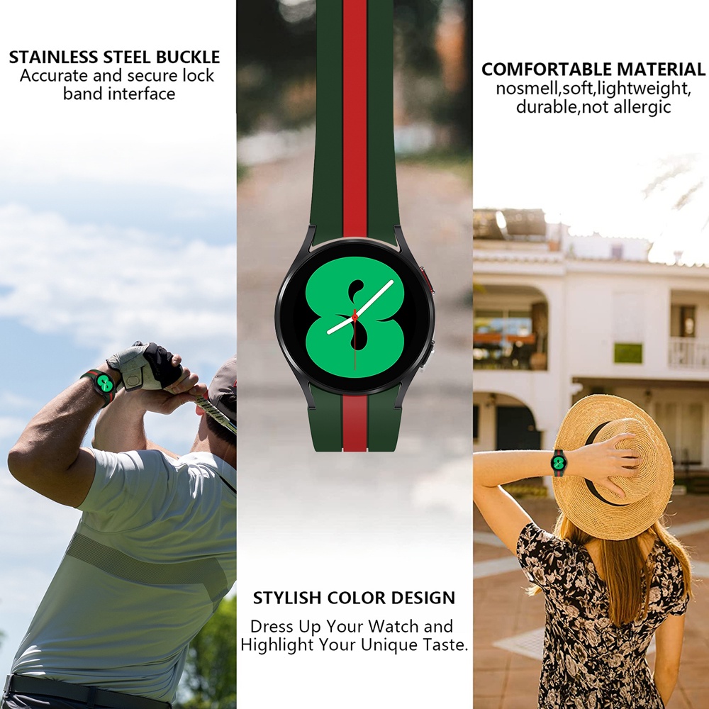 Dây Đeo Thay Thế Bằng Silicon Sang Trọng Cho Đồng Hồ Samsung galaxy watch 4 40mm 44mm Watch4 Classic 46mm 42mm