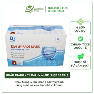 Khẩu trang y tế Đại Uy 4 lớp - hộp 50 chiếc tiêu chuẩn TCCS