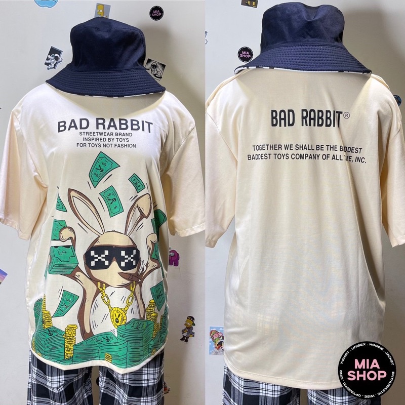 Áo thun tay lỡ MIA, Áo phông nữ form rộng dáng Unisex/Ulzzang mặc lẻ cặp nhóm hình RABIT