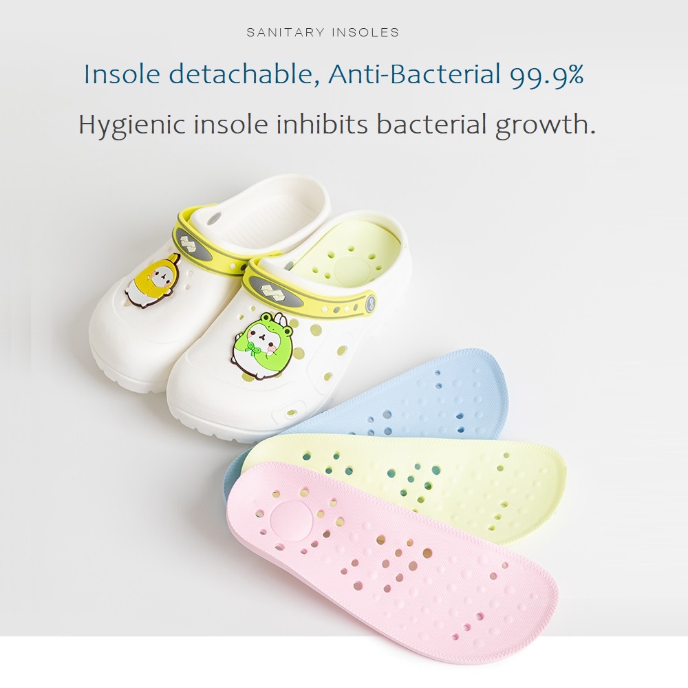 Giày crocs bằng EVA chống trượt / chống vi khuẩn kèm jibbitz xinh xắn cho trẻ em