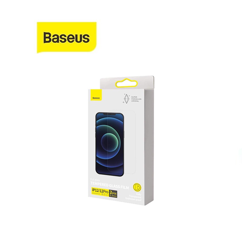 Bộ 2 kính cường lực Baseus Tempered Glass Film chống bám vân tay dày 0.3mm dành cho iPhone 12/12 Pro 6.1 inch