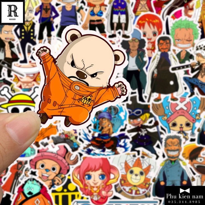 Sticker PVC Chống nước Hình dán trang trí Tường Mũ One Piece Luffy ST031