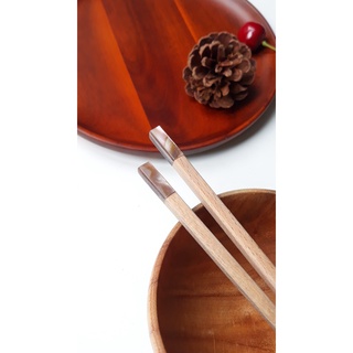 Đũa gỗ beech vuông khảm trai hồng (bộ 5 đôi)